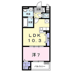 1LDK 間取り図