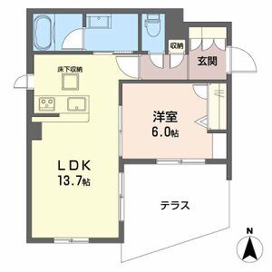 1LDK 間取り図