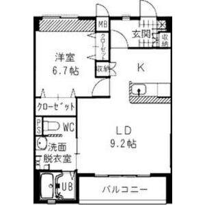 1LDK 間取り図