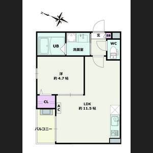 1LDK 間取り図