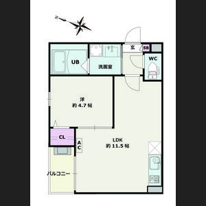 1LDK 間取り図
