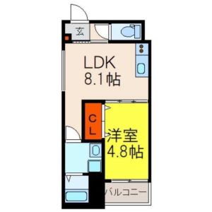 1LDK 間取り図