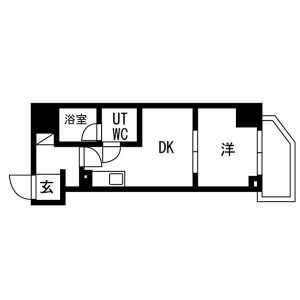 1DK 間取り図