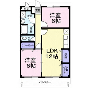 2LDK 間取り図