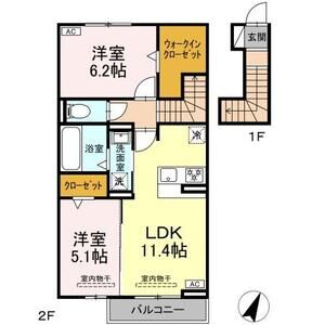 2LDK 間取り図