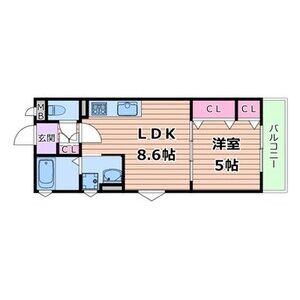 1LDK 間取り図