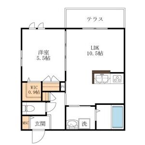 1LDK 間取り図