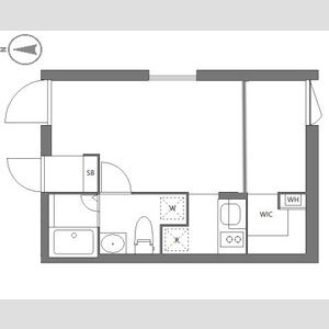 1DK 間取り図