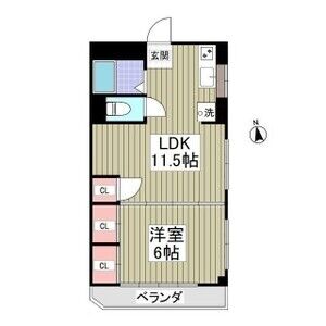 1LDK 間取り図