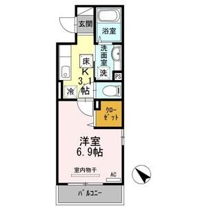 1K 間取り図