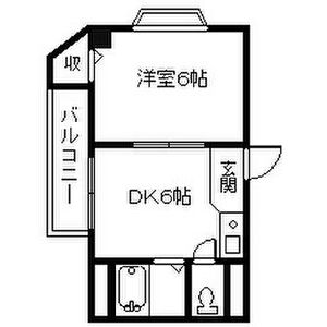 1DK 間取り図