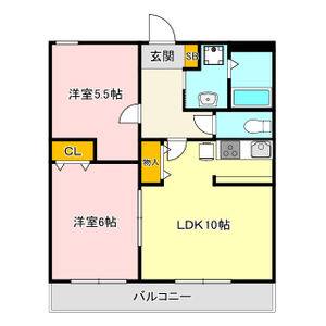 2LDK 間取り図
