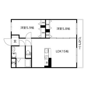 2LDK 間取り図