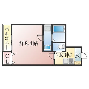 1K 間取り図