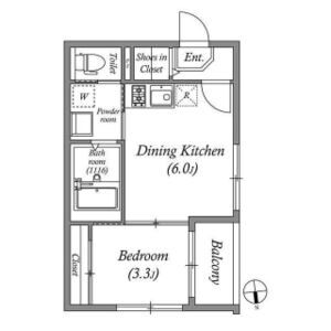 1DK 間取り図