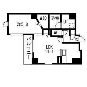 1LDK 間取り図