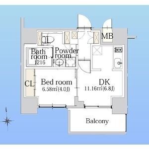 1DK 間取り図