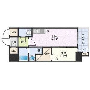 1DK 間取り図