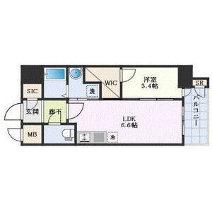 1DK 間取り図