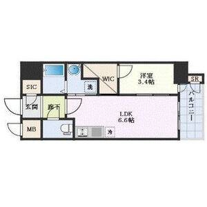 1DK 間取り図