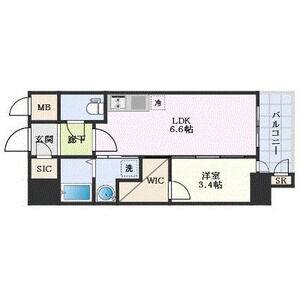 1DK 間取り図