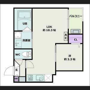 1LDK 間取り図