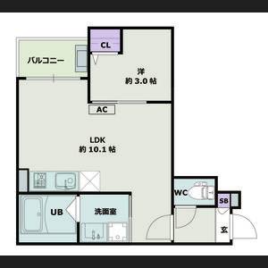 1LDK 間取り図
