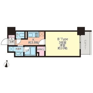 1DK 間取り図