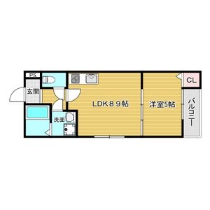 1LDK 間取り図