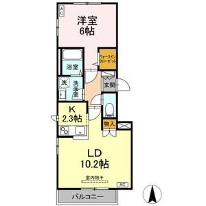 1LDK 間取り図
