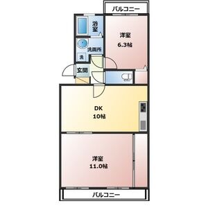 2LDK 間取り図