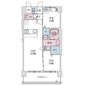1LDK 間取り図