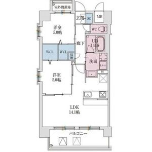 2LDK 間取り図