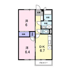 2DK 間取り図