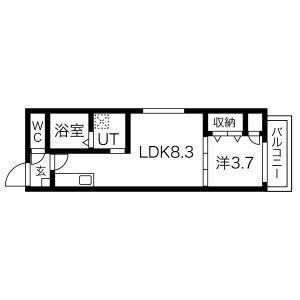 1LDK 間取り図