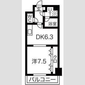 1DK 間取り図