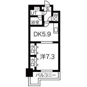 1DK 間取り図