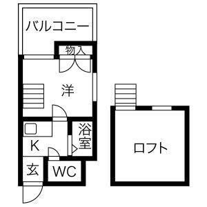 1K 間取り図