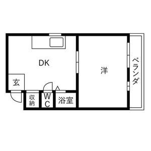1DK 間取り図