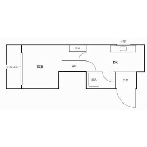 1DK 間取り図