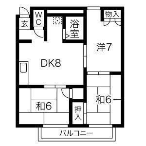 3DK 間取り図