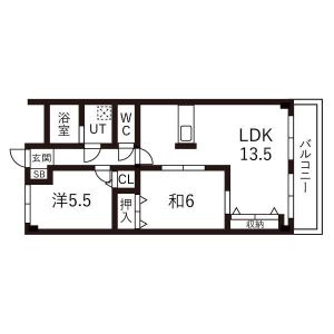 2LDK 間取り図