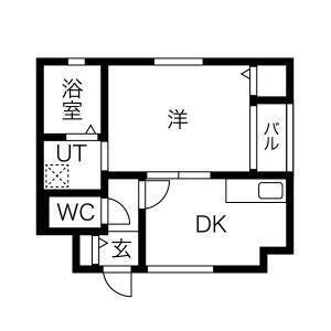 1DK 間取り図