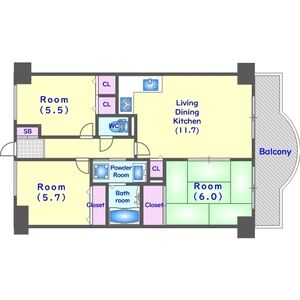 3LDK 間取り図