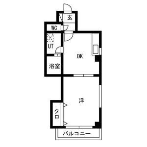 1DK 間取り図