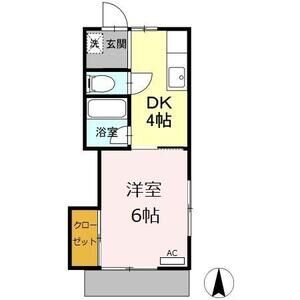 1DK 間取り図