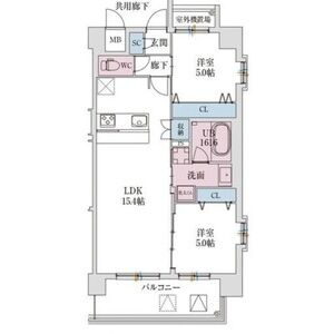 2LDK 間取り図