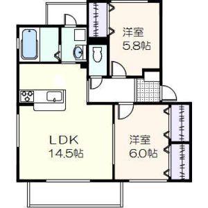 2LDK 間取り図