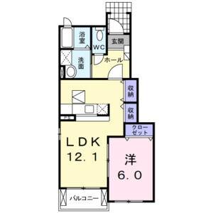 1LDK 間取り図