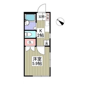 1K 間取り図
